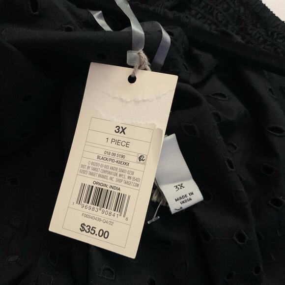 A NEW DAY Black Eyelet Open Back Puff‎ Sleeve Mini Dress Size 3X - NWT - Picture 14 of 16